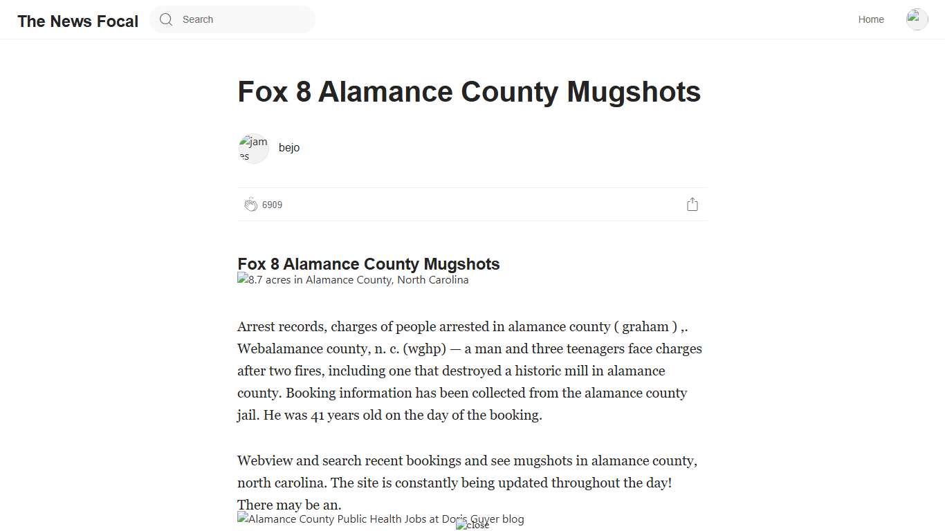 Fox 8 Alamance County Mugshots